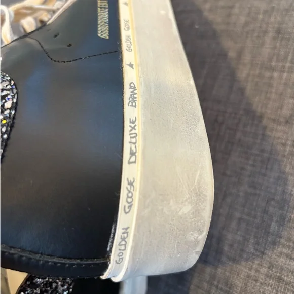 Golden Goose Black Sneakers with Glitter Heel - Picture 11 of 12